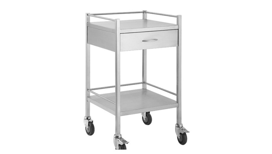 Stainless Steel Trolley with Single Drawer - Image 3