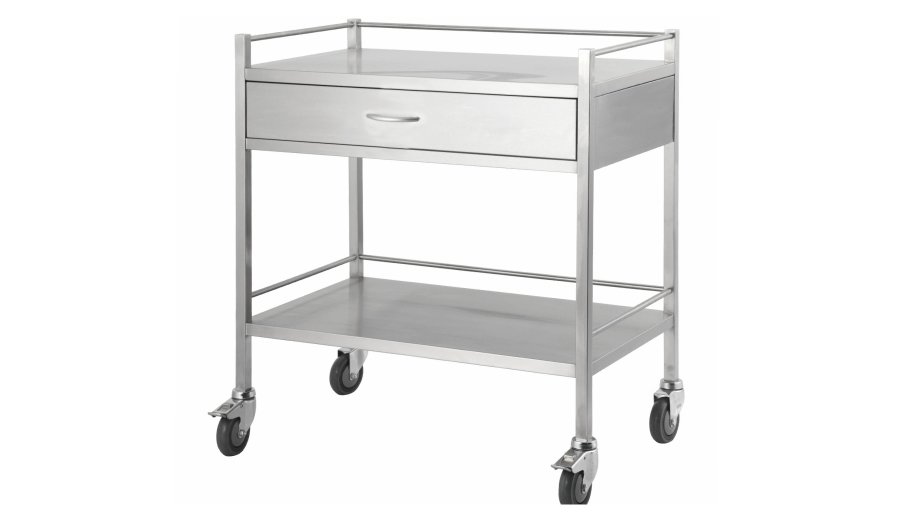Stainless Steel Trolley with Single Drawer