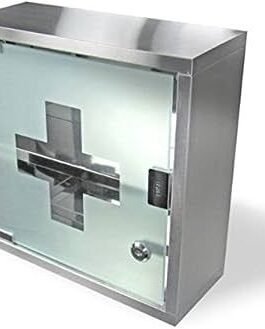 Empty First Aid Box Metal with Glass Door Medium