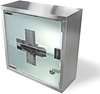 Empty First Aid Box Metal with Glass Door Medium
